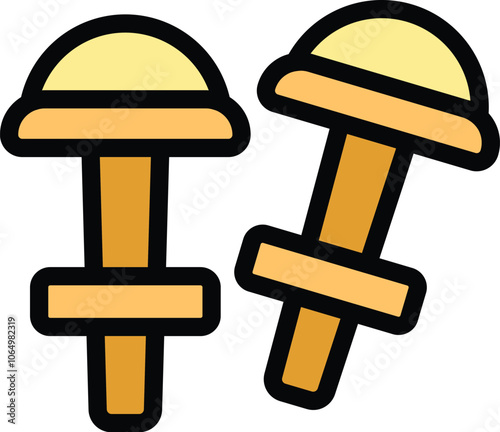 Two earplugs providing hearing protection for loud environment, reducing noise and helping you focus