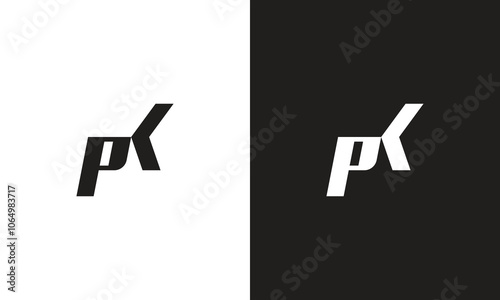 PK logo, monogram unique logo, black and white logo, premium elegant logo, letter PK Vector