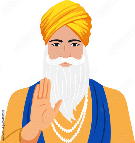 Avatar of Guru Nanak Dev Ji Give Blessing Element.