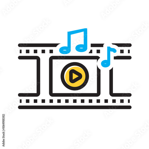 Vector multicolor icon for Music video