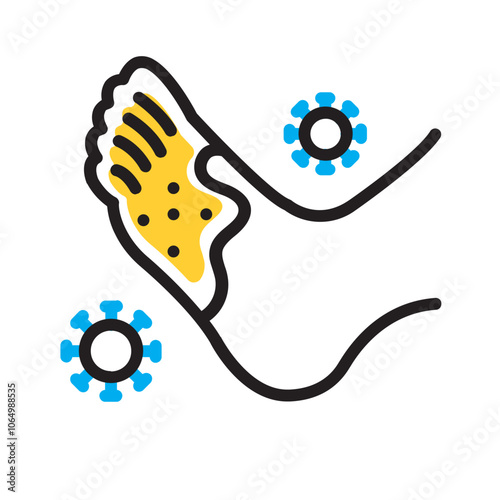 Vector multicolor icon for Skin disease