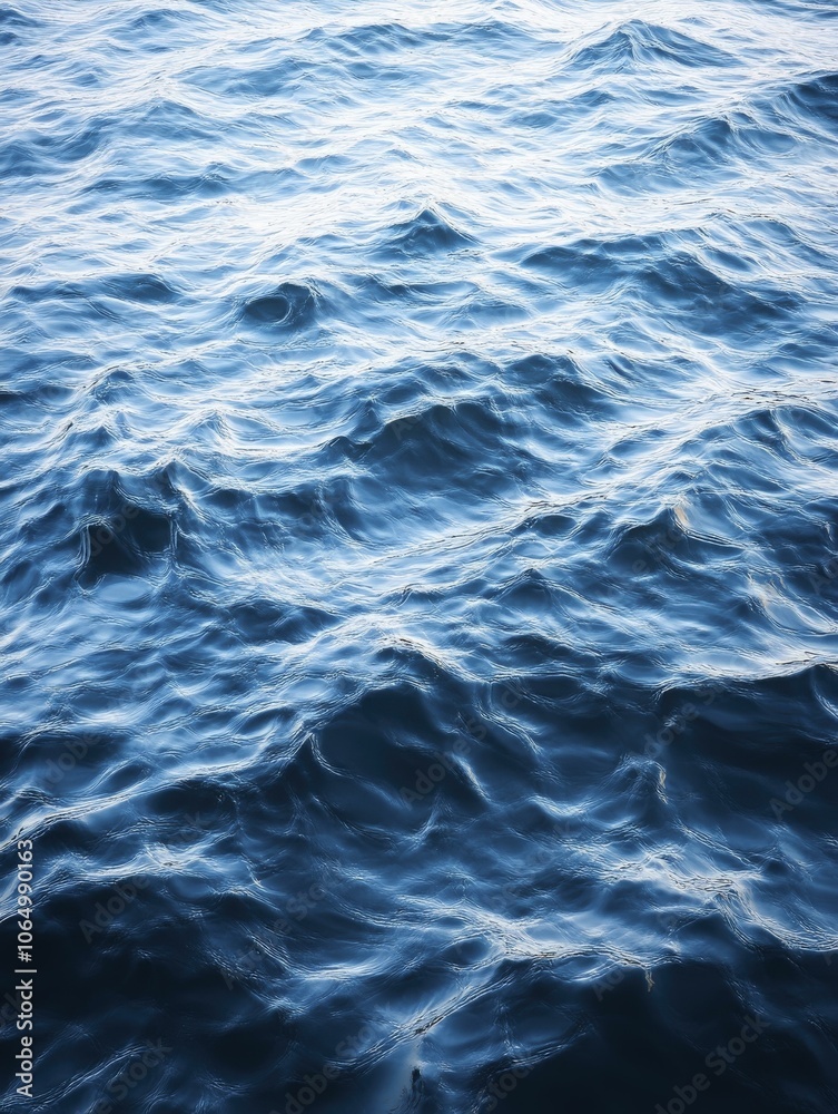 Fototapeta premium Abstract Blue Ocean Waves Texture - Water Surface Background