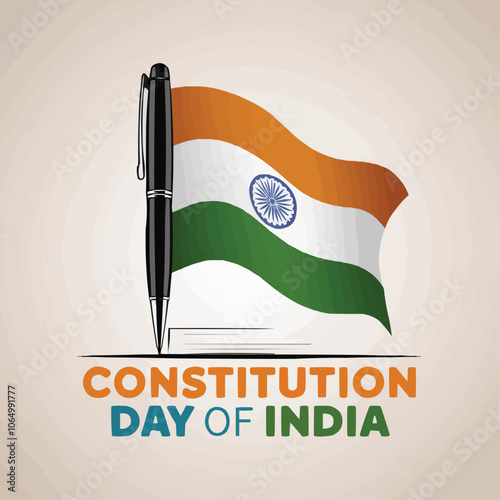 poster design for Constitution Day of India vector graphics