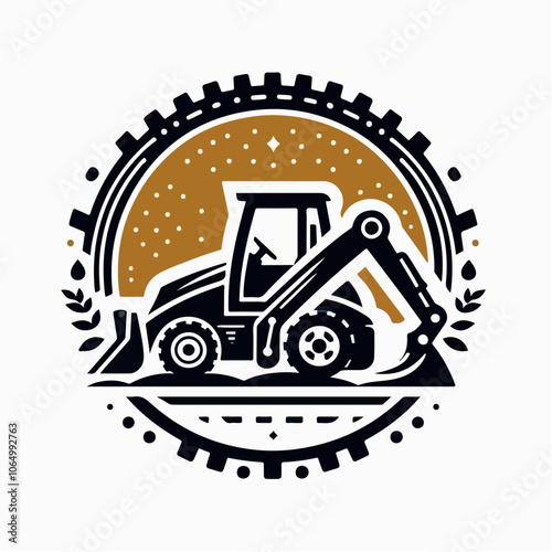 backhoe logo illustration construction logo