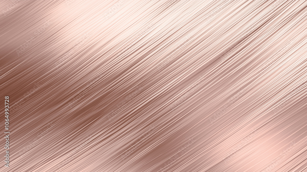 Obraz premium Diagonal brushed rose gold metallic texture with soft highlights. Minimal background for design