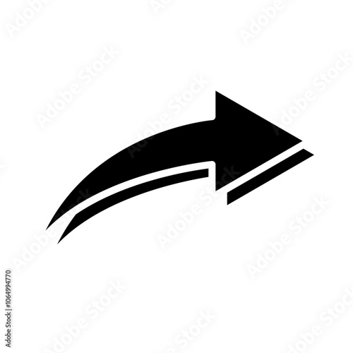 Arrow with Shadow glyph icon