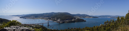 Panoramic view of the ria de vigo and the bridge of Rande. Galicia - Spain