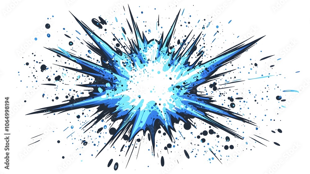 Blue Abstract Explosion. Image Illustration background for presentation and wallpaper	