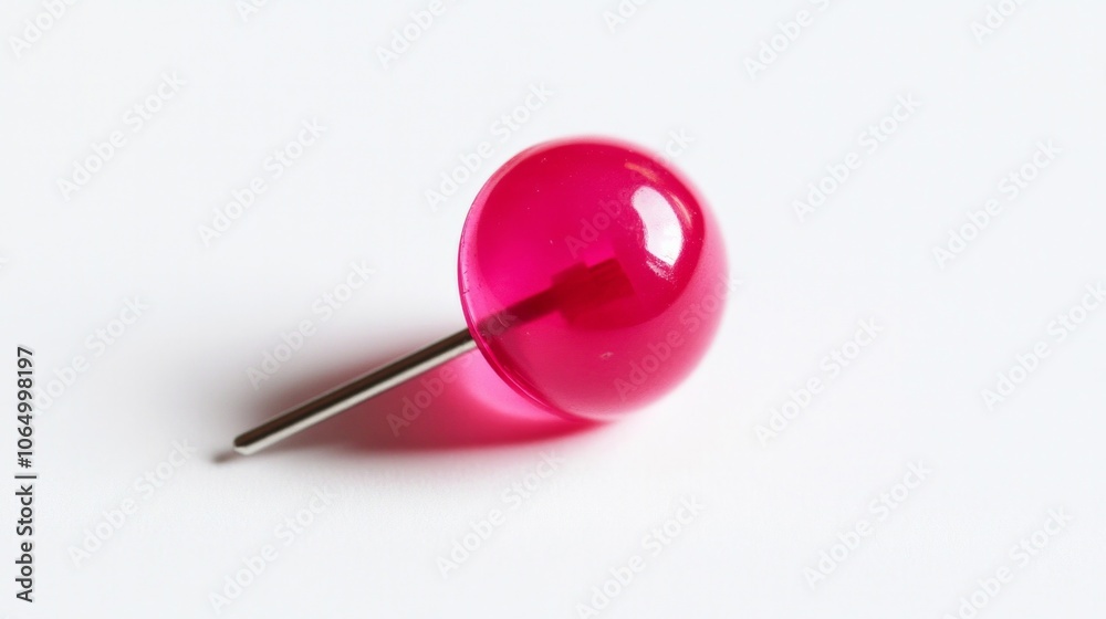 hot pink thumbtack on a white background, AI Generative hot pink thumbtack on a white background, AI Generative