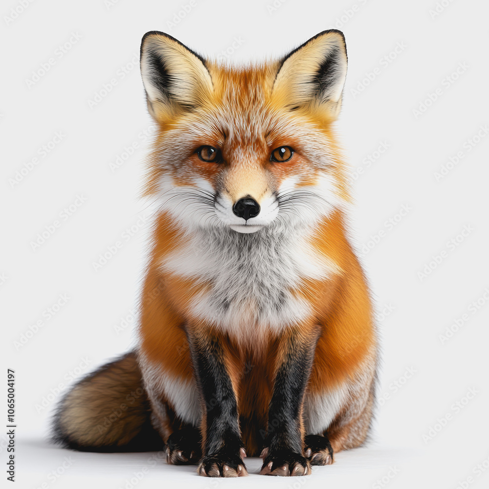 Fototapeta premium Realistic Fox on White Background