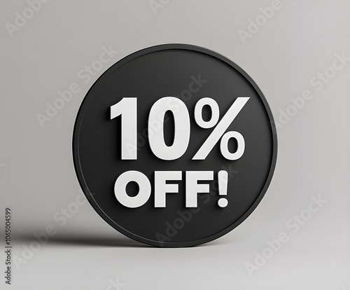 Discount label 10 percent off, for discount promotions photo