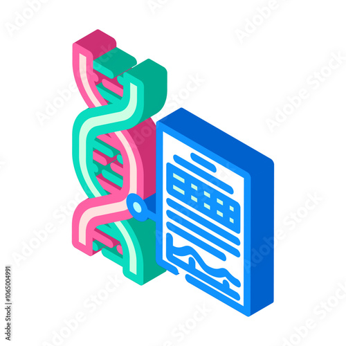 genetic testing cancer treatment isometric icon vector. genetic testing cancer treatment sign. isolated symbol illustration