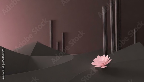 At night in the desert, high dunes yellow chick, cacti. and black night view 