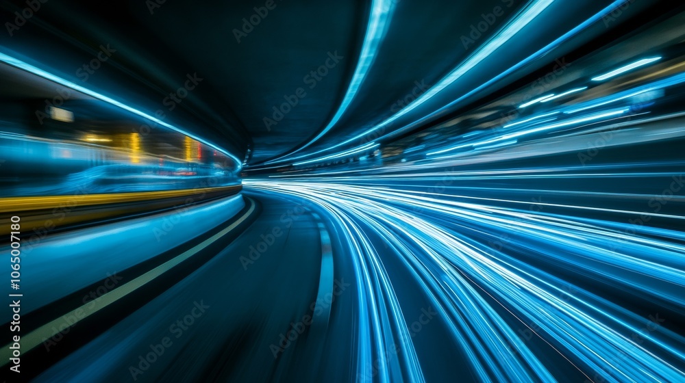 Blurry blue lines streak across a dark background, capturing the feeling of intense speed and motion. Blurry blue lines streak across a dark background, capturing the feeling of intense speed and motion.