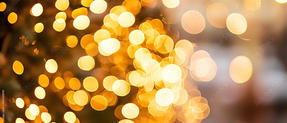 Obraz premium Warm Golden Bokeh Light Pattern
