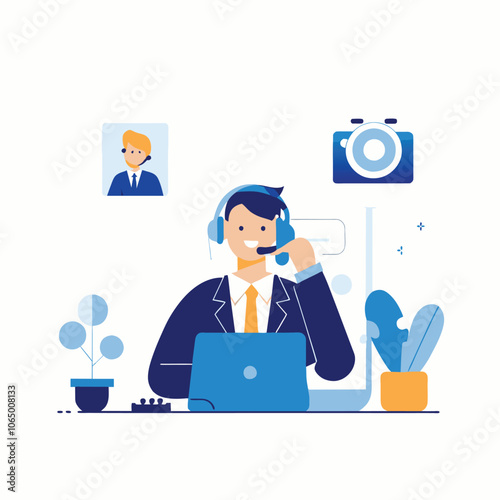  telemarketing telesales phone call selling illustration