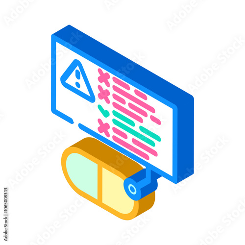 medication schedule cancer treatment isometric icon vector. medication schedule cancer treatment sign. isolated symbol illustration