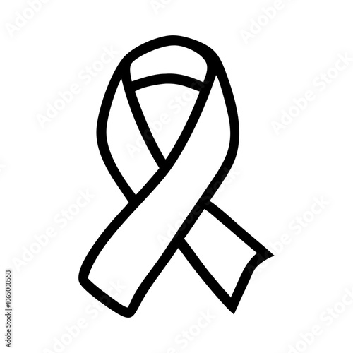 Hand-drawn icon of an awareness ribbon, representing support for causes.