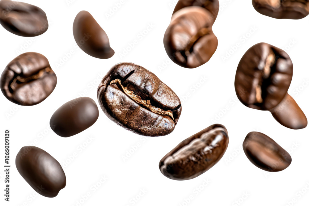Roasted coffee beans on white Roasted coffee beans on white