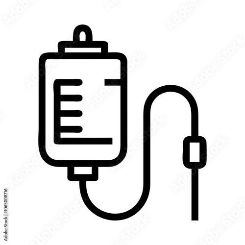 Icon of an IV bag symbolizing medical care, healthcare, and intravenous treatment.