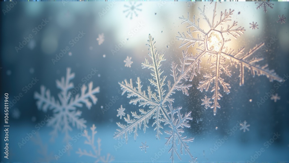 Sunrise through frost patterns on a window, winter landscape, serene and tranquil atmosphere, natural ice crystal beauty. Generative, AI, Sunrise through frost patterns on a window, winter landscape, serene and tranquil atmosphere, natural ice crystal beauty. Generative, AI,