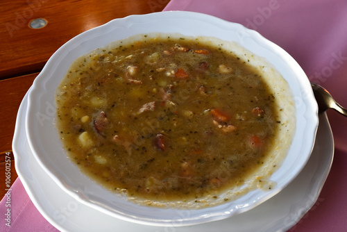 Polish traditional military pea soup