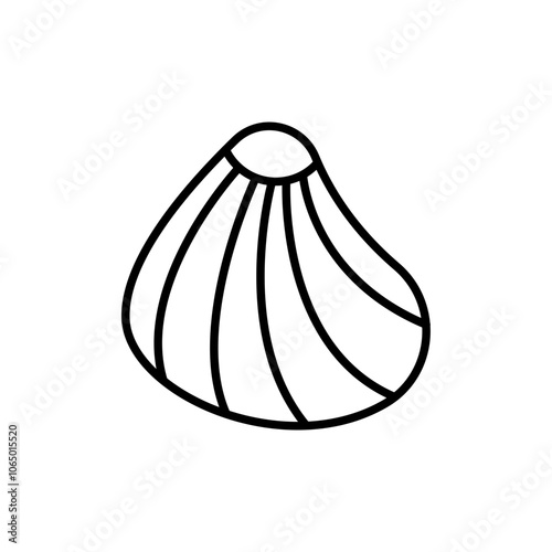 Seashell outline icons, minimalist vector illustration ,simple transparent graphic element .Isolated on white background