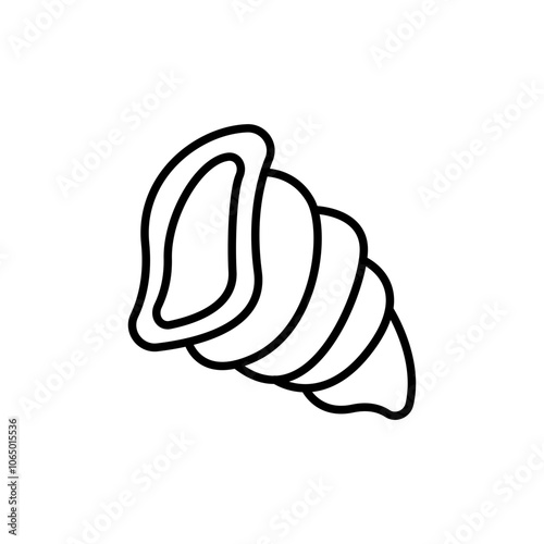 Seashell outline icons, minimalist vector illustration ,simple transparent graphic element .Isolated on white background