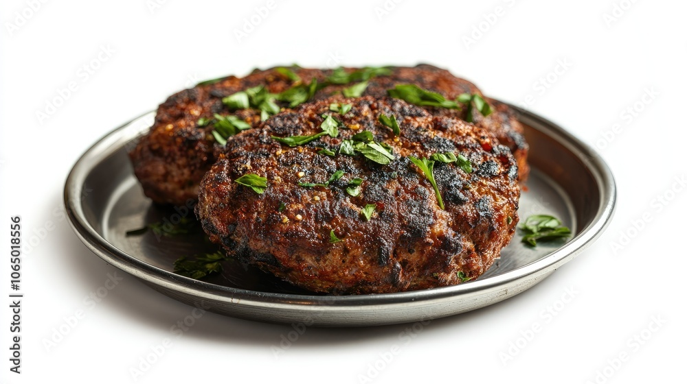 Grilled Beef Patties Under Fresh Herbs Grilled Beef Patties Under Fresh Herbs