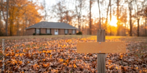 Wallpaper Mural Cozy house surrounded by autumn foliage at sunset. Torontodigital.ca