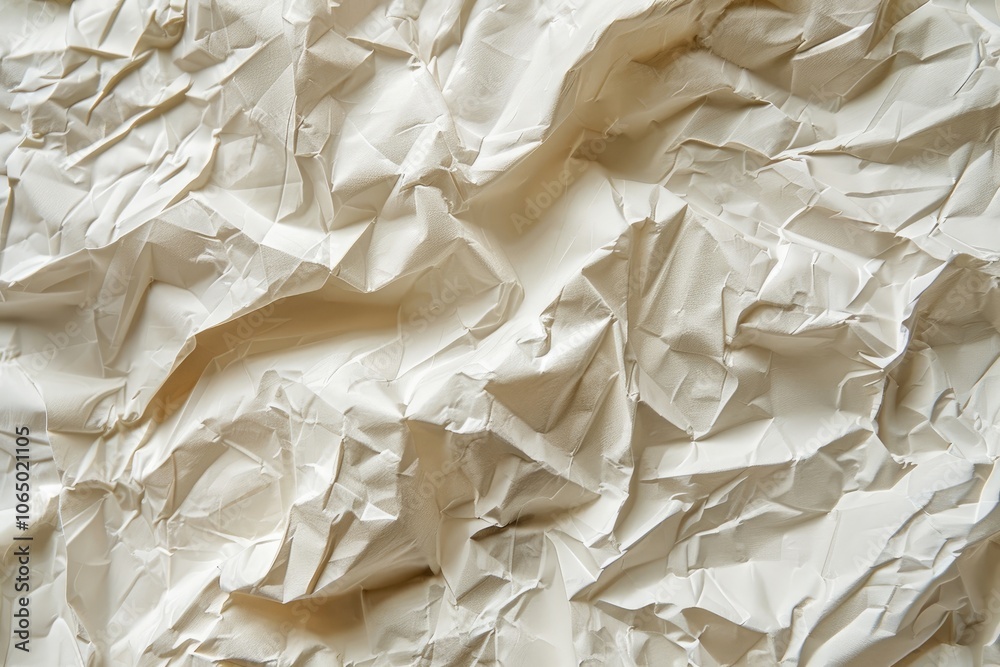 Obraz premium Abstract Wrinkled White Paper Texture