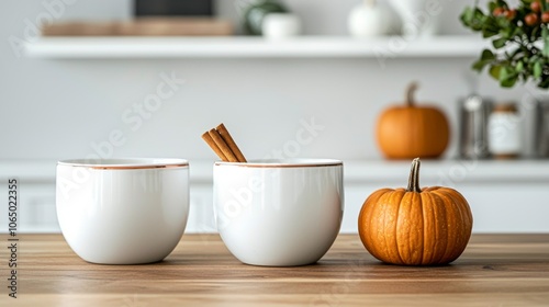 Wallpaper Mural Pumpkin brew bar White ceramic vessels copper tools fresh pumpkin pressing station Torontodigital.ca