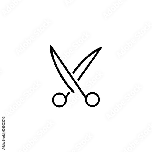 Scissors line icon. Scissors icon image isolated on white background.