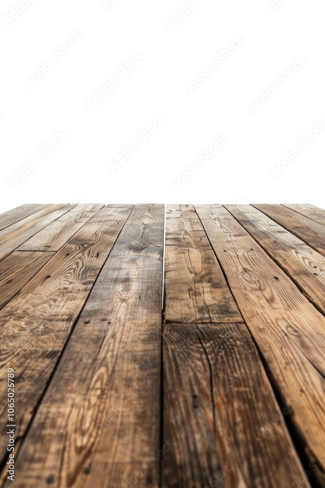 A close-up shot of a wooden floor with a clean white background
