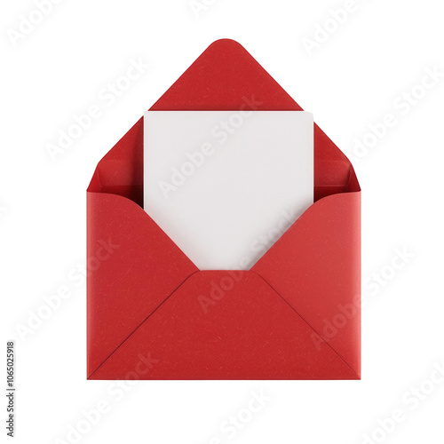 Obraz na płótnie Open envelope with ballot paper, single object isolated on solid white background, , transparent background w salonie
