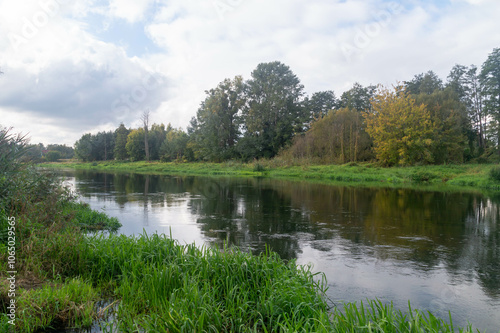 Bzura river in Sochaczew, Poland.