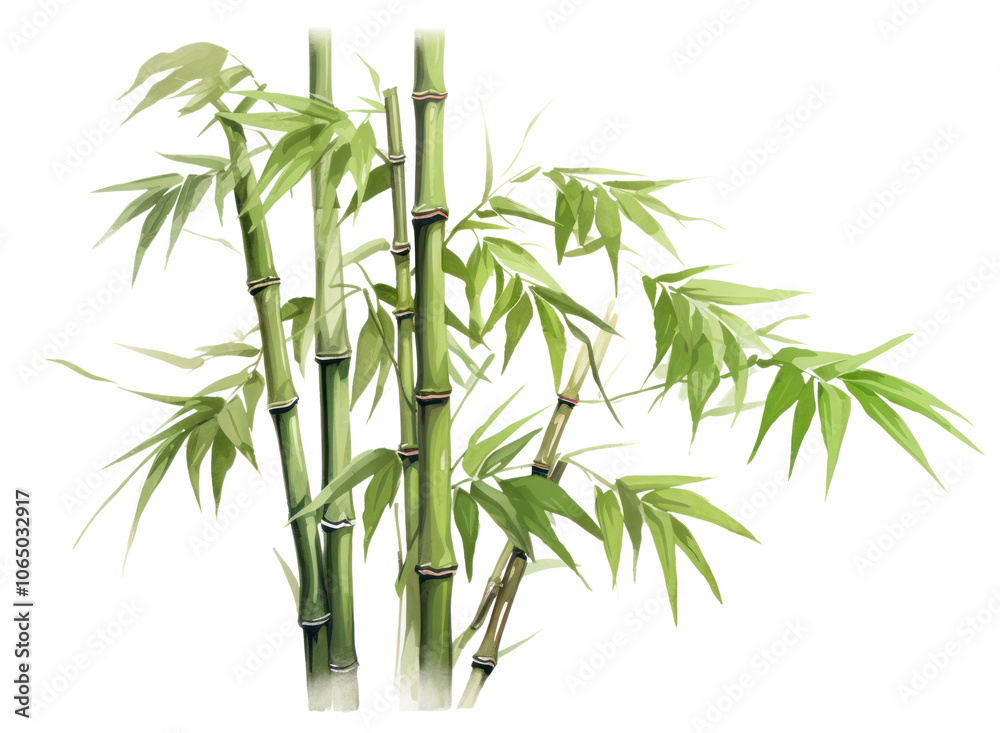 Obraz premium PNG Chinese bamboo plant white background freshness.