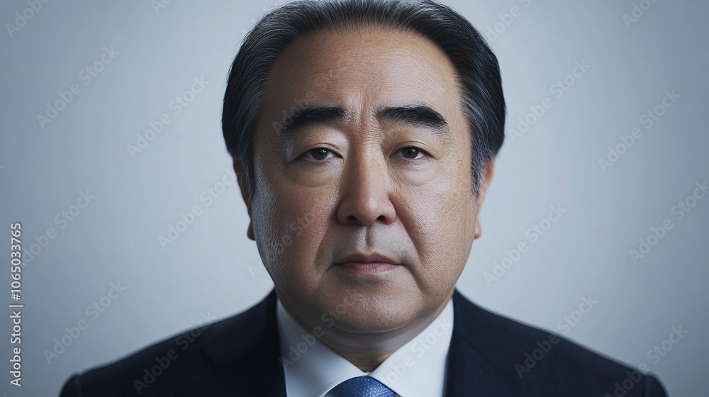 japanese business person is talking to me, white background .generative ai japanese business person is talking to me, white background .generative ai