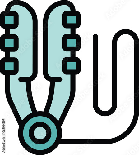 Hair straightener icon in modern filled outline style, representing a hairdressing tool used in beauty salons for hair straightening