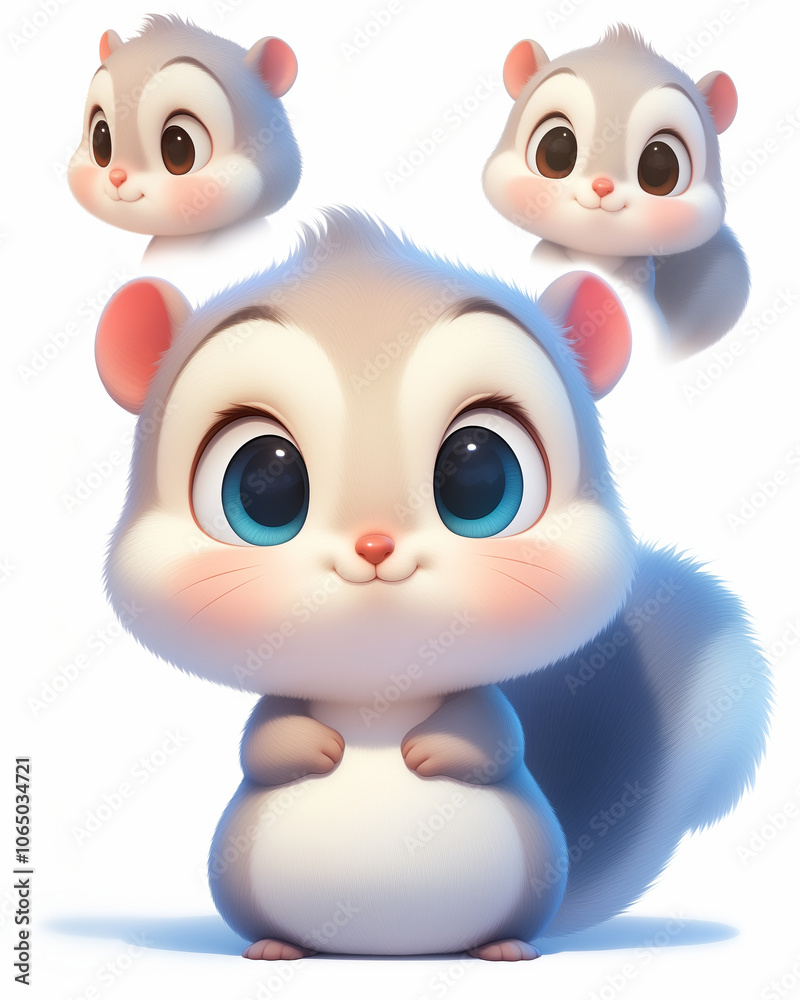 Obraz premium Illustration of a small rodent on a white background.