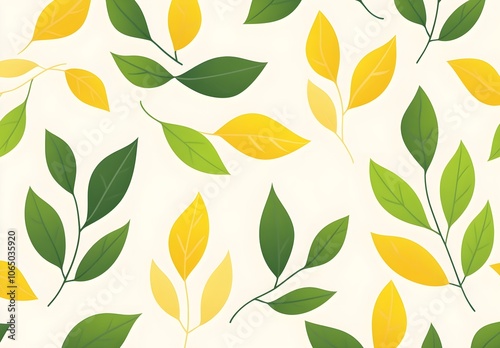 Green and Yellow Leaf Pattern