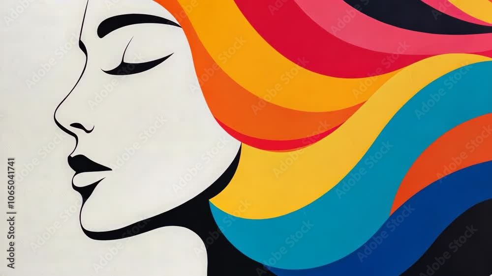 Colorful Abstract Portrait of Woman 8k Wallpaper With Flowing ...