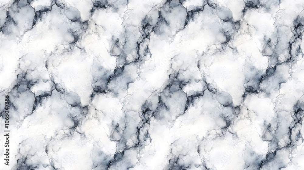 Obraz premium Seamless silver marble texture pattern featuring watercolor abstraction with a monochrome finish perfect for modern art backgrounds