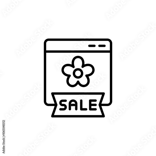 Spring sale outline icons, minimalist vector illustration ,simple transparent graphic element .Isolated on white background