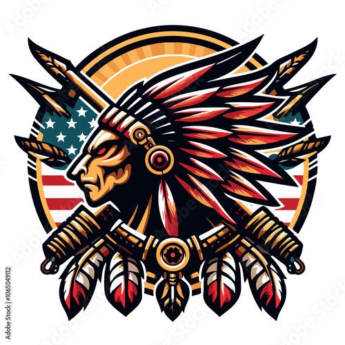 apache cacique logo illustration