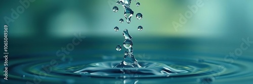 the elegant descent of salam drops into water creates a stunning visual spectacle that captivates the audience, close-up, nature, high-speed photo