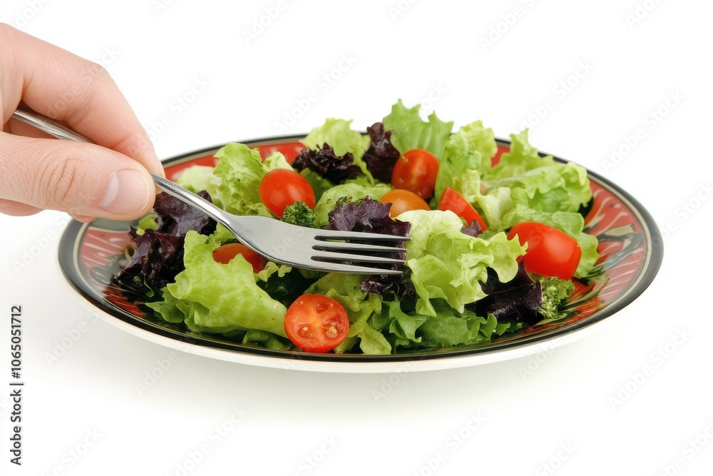 Fresh Salad with Cherry Tomatoes on a Plate Fresh Salad with Cherry Tomatoes on a Plate
