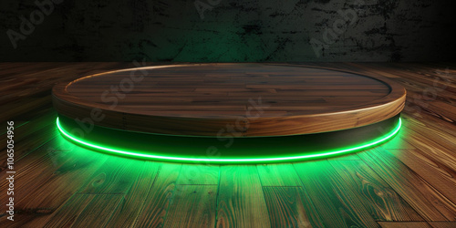 Wallpaper Mural Neon Green light round podium and black background for mock up Black Friday
 Torontodigital.ca