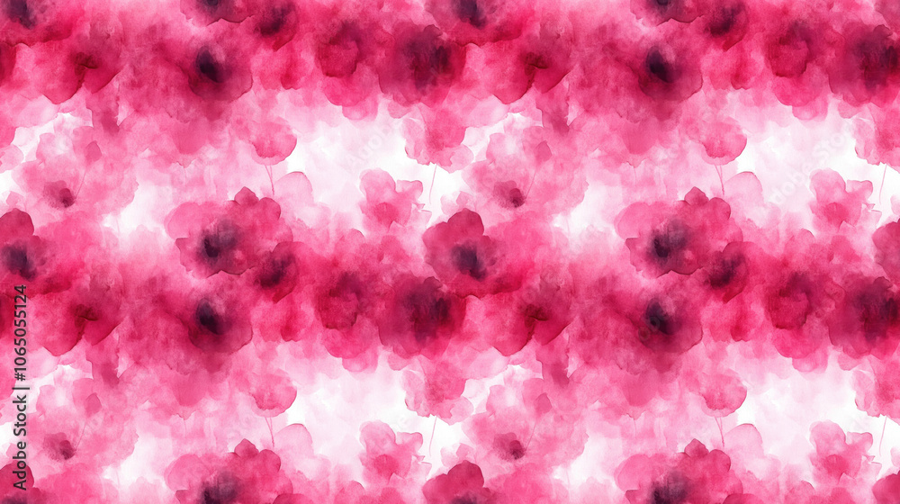 Abstract watercolor flower seamless pattern featuring vibrant pink hues ideal for wall art or textile design Abstract watercolor flower seamless pattern featuring vibrant pink hues ideal for wall art or textile design
