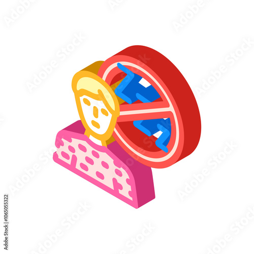 difficulty sleeping disease symptom isometric icon vector. difficulty sleeping disease symptom sign. isolated symbol illustration